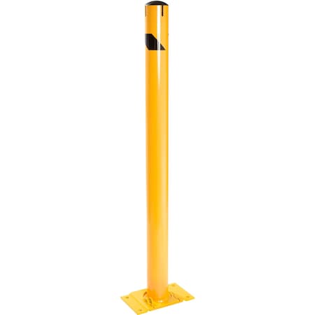 Global Industrial Steel Safety Bollard W/Chain Slots, Removable Base & Cap, 4.5ftftD x 60ftftH 670580
